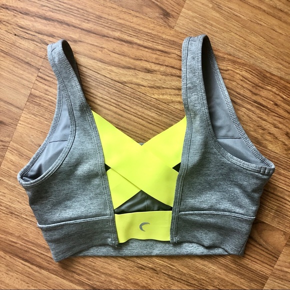Zyia Active Gray Neon Tape Light n Luxe Strap Bra - Picture 3 of 4